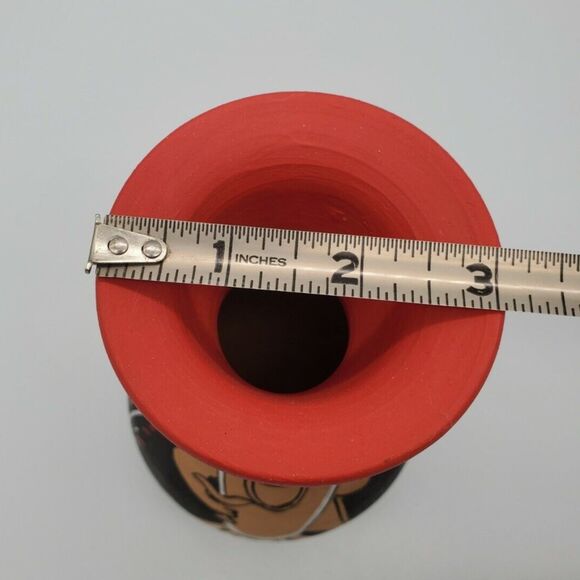 Fratelli Fanciullacci Painted Terracotta Vase Italy MCM RARE Find Egyptian Look - Picture 8 of 12